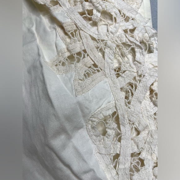 100% Cotton 16x60 European Balance Set (2) Off White Intricate Design Vintage - Picture 2 of 7
